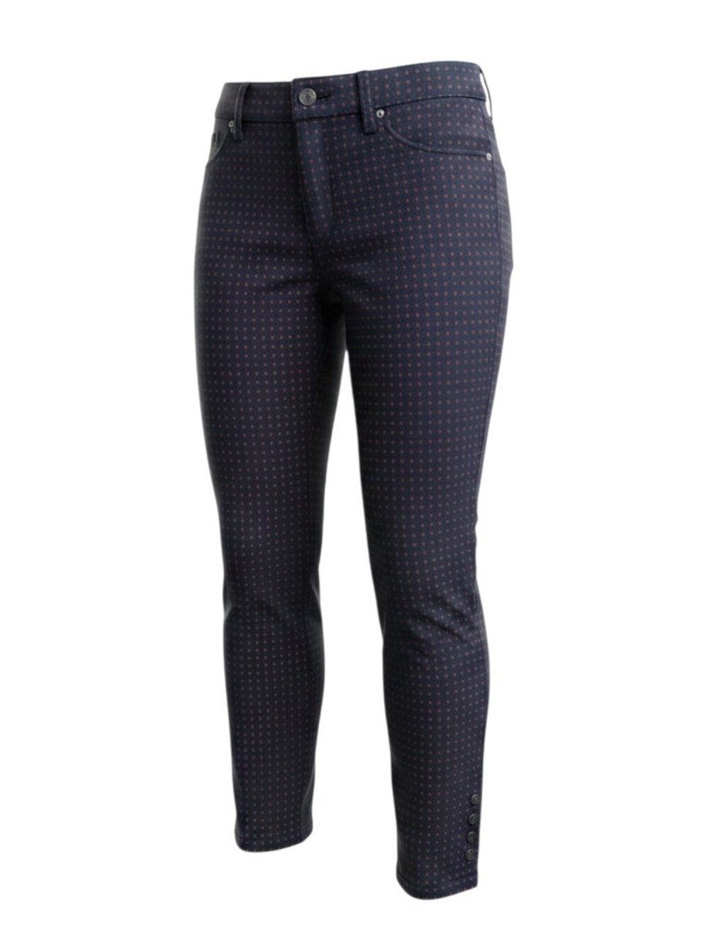 Tory Burch Navy Ankle Jeans with Micro Dot Print
